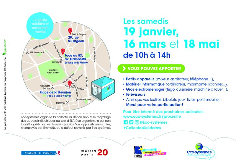Collecte solidaire Eco-Systèmes Emmaüs S1 2019